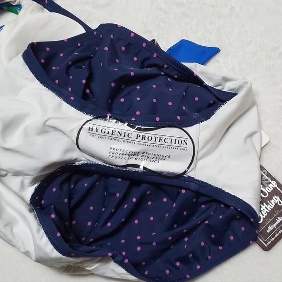 MATILDA Jane Sandcastle Queen Swimsuit Floral Ruffle Halter Pink Polka-dot Small - Picture 12 of 12